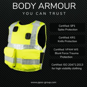 hi vis stab vests healthcare hospital security