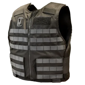 MOLLE zipped stab vest for corrections officers with attachment system
