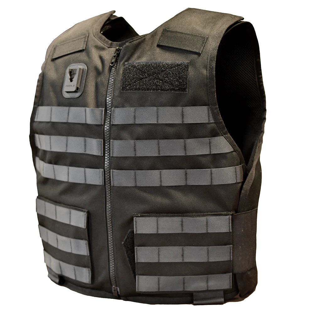 MOLLE zipped stab vest for corrections officers with attachment system